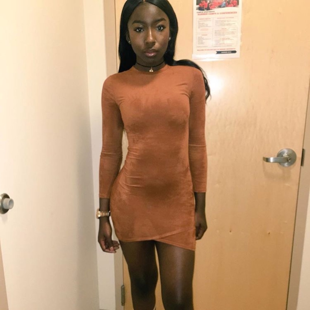 Tan suede dress